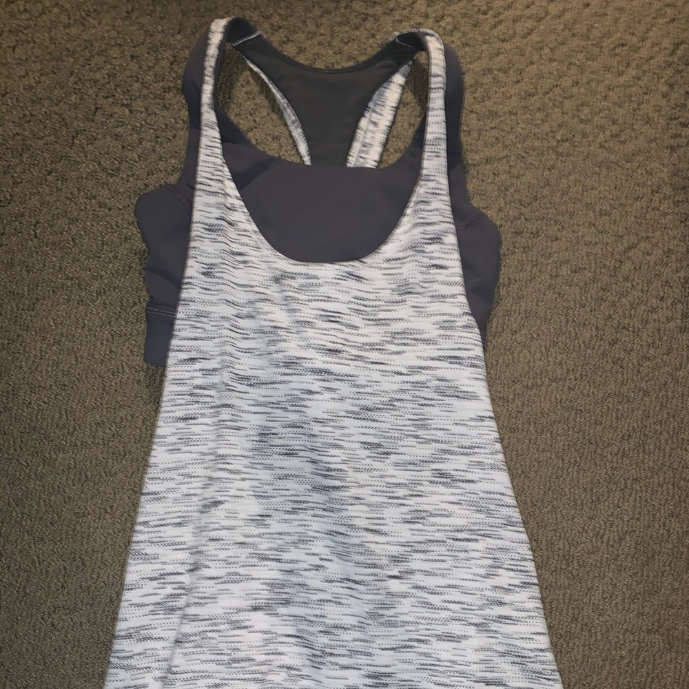 Lululemon Grey and white tank top